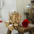 thumbnail image 2 of Steam Punk Music Box 3D Puzzle de madera oso de fresa modelo Orpheus con luz LED, 2 of 4