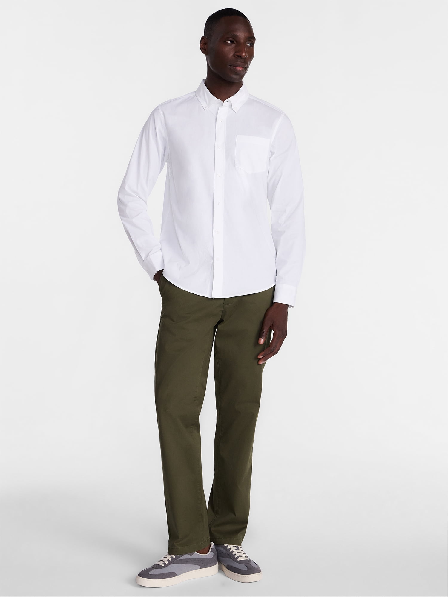 George Men's Poplin Shirt with Long Sleeves, Sizes S-3XL, LT-4XLT, 2XB-6XB