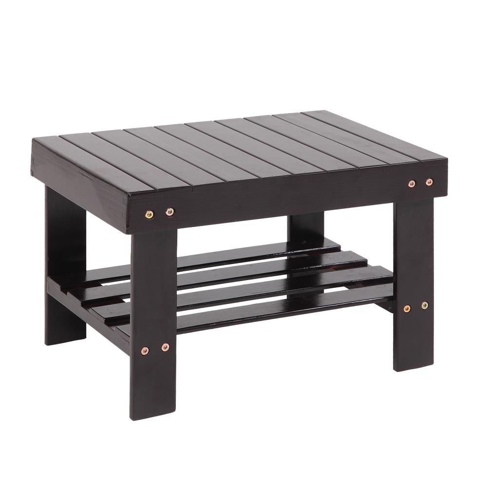 Zimtown Bamboo Step Stool for Kids Children Adult,Anti-Slip Lightweight Chairs Seat with Storage Shelf/Foot Pads,Multfunctional for Bathroom,Living Room,Bedroom,Laundry Room or Garden