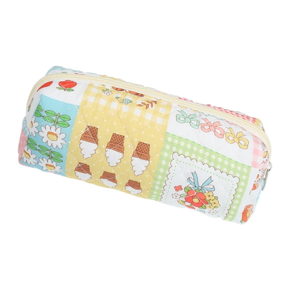 Vocoste 1 Pc Women Durable Small Quilted Puzzle Makeup Bag for Vacation Assorted Color Cotton