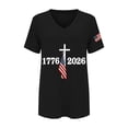 thumbnail image 4 of Womens Shirts 250Th Anniversary Print V Neck T Shirt 250Th Anniversary Tshirt Patriotic Tee on Sale, 4 of 4