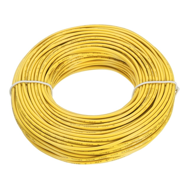 UL1007 18AWG Calibre Trenzado Conexión Cables, PVC Eléctrico Alambre Estañado Cobre Alambre 30 m/100 Pies Amarillo para Electrodomésticos Interno Conexión Cable