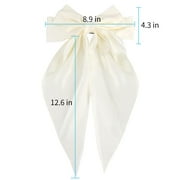 MRSTY Hair Bow Silky Satin Hair Bows for Women 3Pcs Large Hair Ribbons Oversized Long Tail Bow Hair Clips Barrettes Metal Clips Bowknot Girls Hair Accessories--