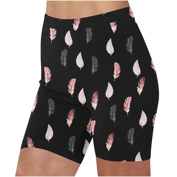 Pantalones Cortos de Yoga para las Mujeres Imprimido Fitness Running Gym Ladies Pantalones Activos Deportivos Sólidos, Leggings de Carrera para las Mujeres