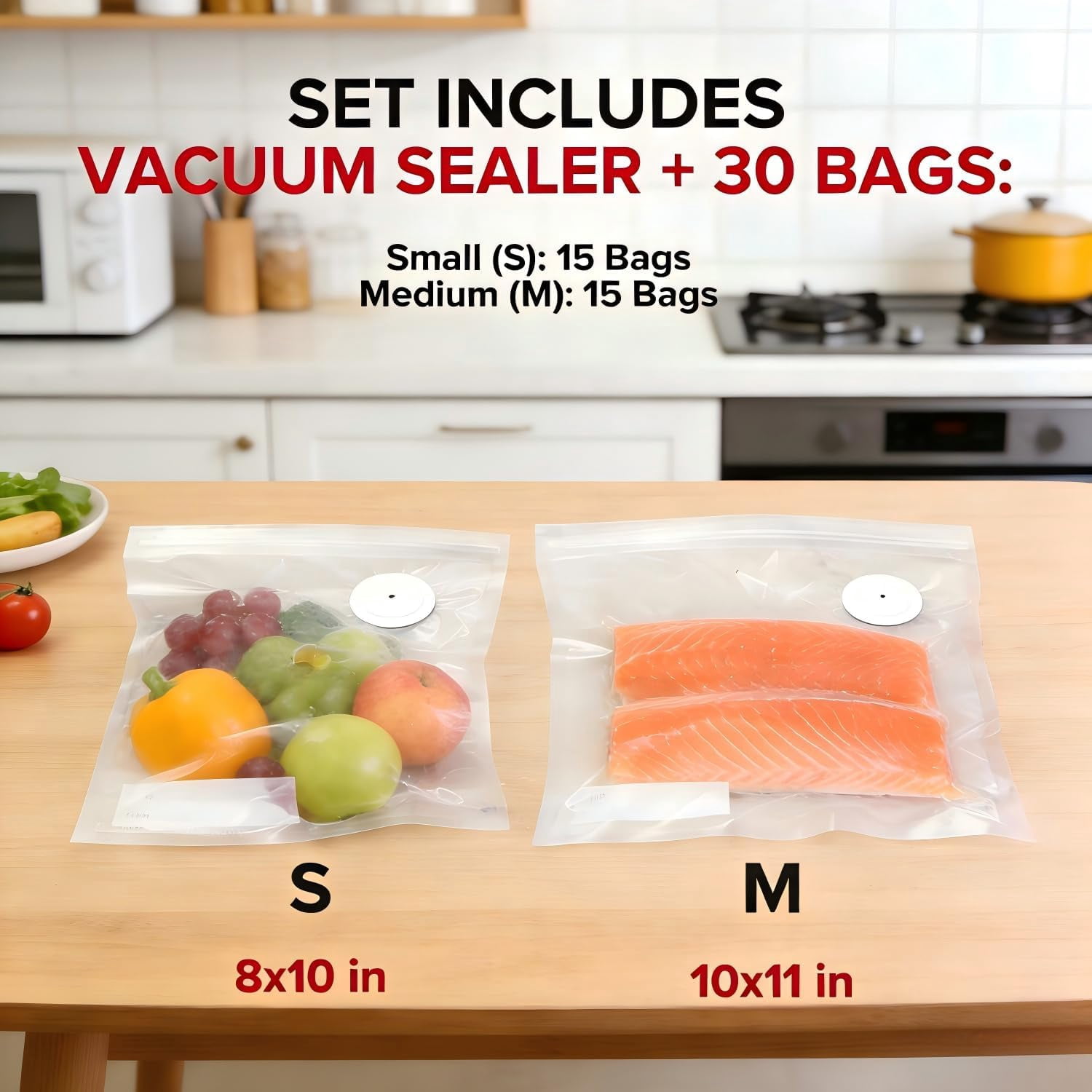 Vacuum Sealer, Handheld Vacuum Sealer, Vacuum Sealer Machine for Food Storage with 30 Reusable Bags, Rechargeable Compact Vacuum Sealer for Preservation & Fresh, Gifts for Mom, Wife, Chef & Home
