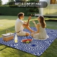 thumbnail image 4 of Navy Blue Outdoor Rug for Patio/Deck/Porch, Non-Slip Large Area Rug 6 x 9 Ft, Traditional Tribal Abstract Geometric Art Indoor Outdoor Rugs Washable Area Rugs, Reversible Camping Rug Carpet Runner, 4 of 8