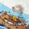 thumbnail image 2 of Yiaed Animals on Noah's Ark Floating Print Dog Blankets-Cat Blanket Washable for Couch Protection,Puppy Blanket, Soft Plush Reversible Throw Furniture Protector-Large, 2 of 8