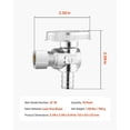 thumbnail image 3 of Angle Stop Valve 10 Pack, 1/2" PEX to 3/8" Compression, Quarter Turn Shut Off for Faucet, 3 of 10
