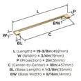 thumbnail image 4 of Amerock Versa 18 inch (457mm) Center-to-Center Golden Champagne Appliance Pull, 4 of 5