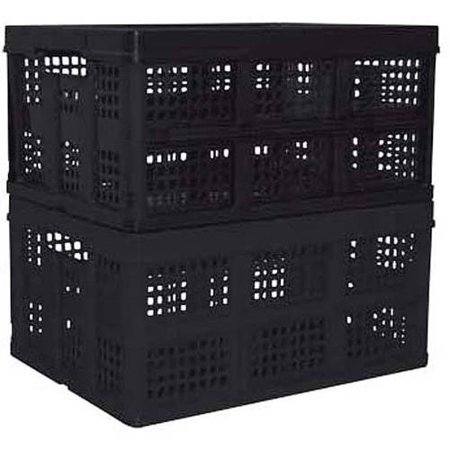 Mainstays Folding Crate, Black, Set of 2