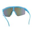 thumbnail image 3 of Boys Kids Rimless Color Mirror Neon Wrap Curved Sport Sunglasses Blue - Orange Mirror, 3 of 4