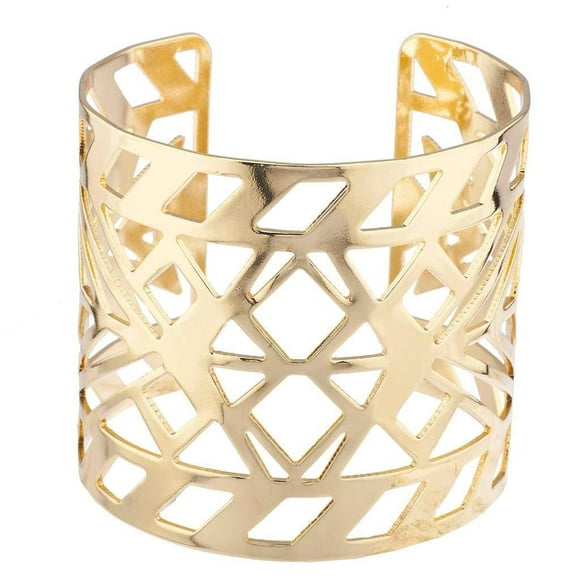 Lux Accessories Aztec Style Géo Découpe Bracelet Manchette Or