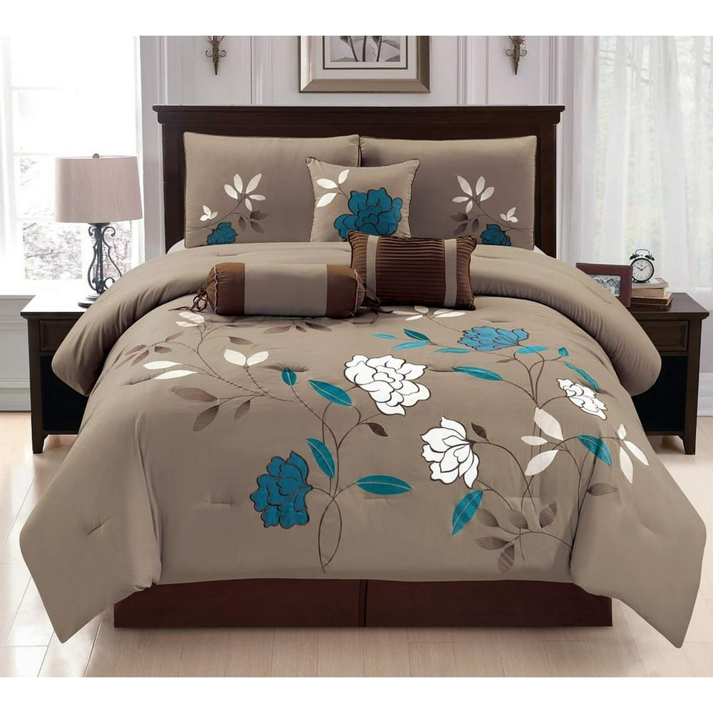 Unique Home 7 Piece Damaris Ruffled Bed In A Bag Clearance bedding