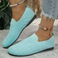 thumbnail image 4 of Rokment Slip on Socks Walking Shoes for Women 2026 Spring Fall Comfortable Knit Penny Loafers Low Heels Nursing Driving Work Casual Flat Light Blue Size 7, 4 of 6