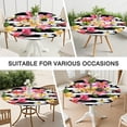 thumbnail image 7 of Pioneer Flower Floral Print Pattern Round Fitted Tablecloth with Elastic Edge,Dining Table Cover Waterproof,Outdoor Round Tablecloth for Camping,Dining,Indoor and Outdoor, 7 of 7