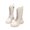 White, variant on Kids Boots Girls Fall And Winter Solid Color Zipper Mid-Calf Leather Boots Fashionable Student Boots For Little Girls Princess Boots Casual And Versatile With Lining Shoes