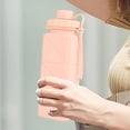 thumbnail image 4 of Ruizzi Pink Collapsible Silicone Water Bottle (550ml), BPA-Free Leak-Proof Foldable Travel Bottle with Lanyard for Hiking, Gym & Camping, 4 of 9