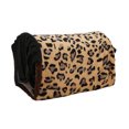 thumbnail image 3 of Nido de túnel para mascotas, tubo de juego de escondite de animales pequeños de franela de leopardo con cortina con flecos para hámster, conejillo de indias, color negro, 3 of 5