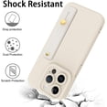 thumbnail image 4 of Wristband Case for iPhone 14 Pro Max, Flexible Silicone Phone Case with Wrist Strap Band, Matte Kickstand Slim Shockproof Case with Camera Protection for Women Girls, White, 4 of 12