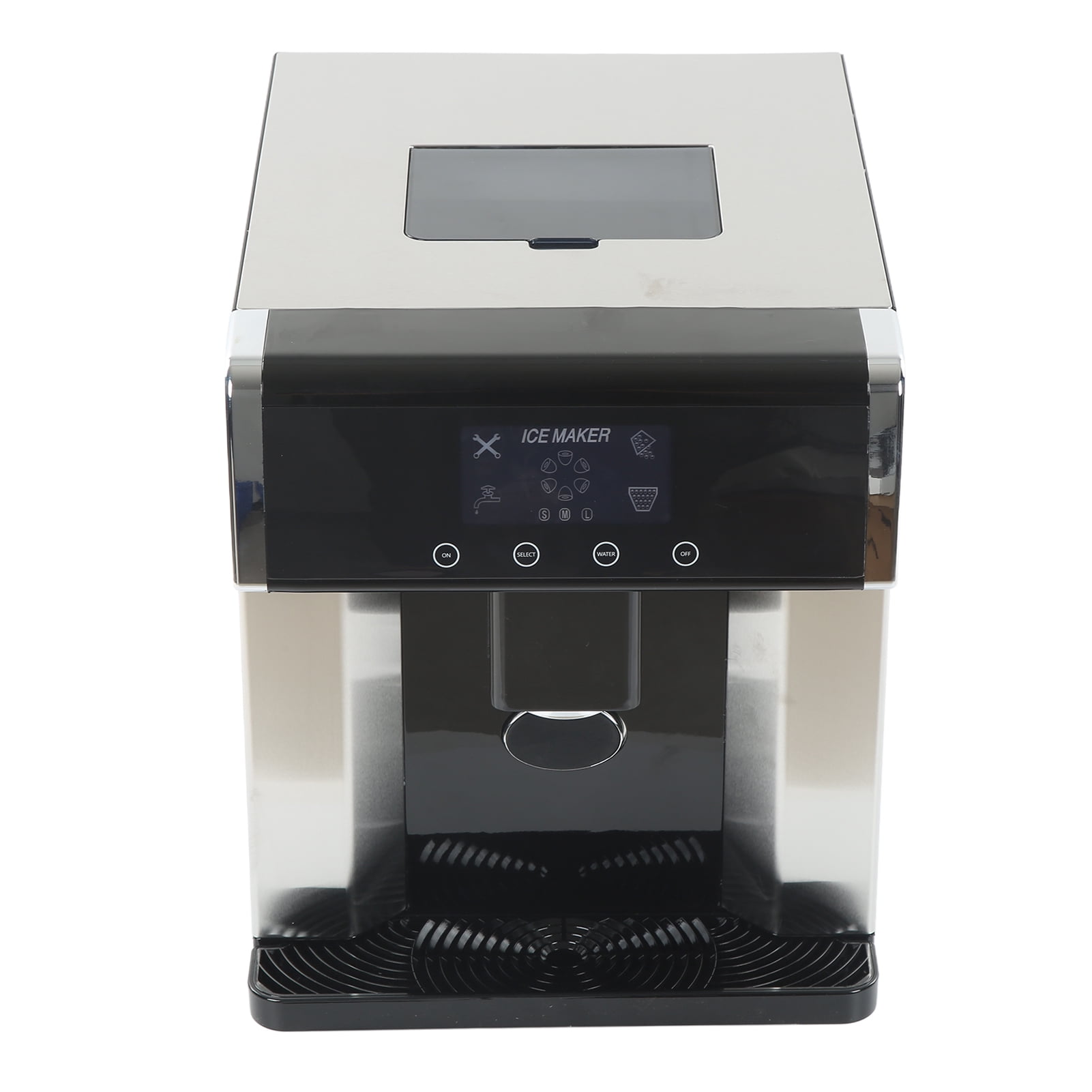 Ice Maker Machine, 2 Water Inlet Methods ABS Stainless Steel Ice Maker Water Dispenser 2 In 1 Quick Ice Release Automatic Induction  For Office