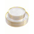 thumbnail image 5 of 60pcs Clear And Gold Plastic Plates Disposable Plates Heavty Duty Includes:30 Dinner Plates 10.25" And 30 Dessert Plates 7.5" Clear Plates With Gold Trim,Wedding Party Plates, Festival, Party, 5 of 5