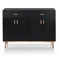 thumbnail image 4 of Furniture of America  Mason Modern 2-drawer Closed Storage Buffet with Wine Rack Rose Gold Black Finish, Gold Finish, Wood Finish, 4 of 5