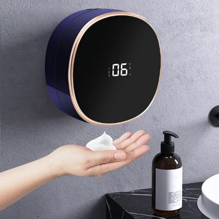 Wall Mount Liquid Soap Dispensers Automatic Foam LED Temperature Display Touchless Fo xc6781