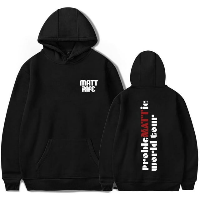 Matt Rife ProbleMATTic World Tour Merch Hoodie Pockets Drawstring Unisex Hooded Sweatshirt Fashion Clothing,Black,XL