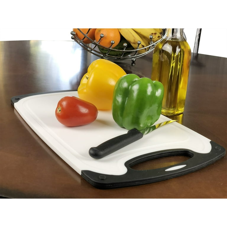 Raj Plastic Cutting Board Reversible Cutting board, Dishwasher Safe,  Chopping Boards, Juice Groove, Large Handle, Non-Slip, BPA Free (17.4 x  11.81)