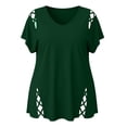 thumbnail image 6 of FchengtaiS Plus Size Tops Womens Short Sleeve V Neck Tshirts Hollow Out Summer Dressy Casual Loose Blouses 1X-5X, 6 of 7