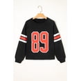 thumbnail image 6 of Women's Black Varsity Spirit Striped 89 Graphic Casual Sweatshirt, XL, 6 of 10