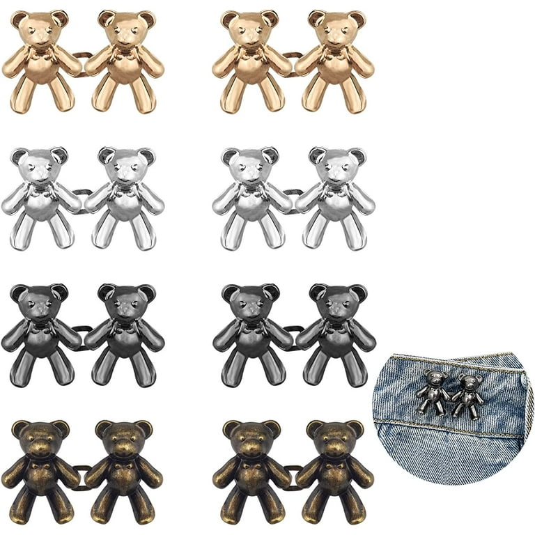 Jean Adjuster Waist Tightener - 2023 Best Cute Bear No Sew Waist Button,  Adjustable Waist Tighten Waist Button Pin, Bear Pants Clip, Pant Waist