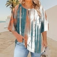 thumbnail image 2 of Feancey Womens Plus Size Pleated Blouses Loose Fit Half Sleeve Crew Neck Tops Boho Casual Summer Tees Breathable Comfy Tunic Tees for Vacation White XL, 2 of 6