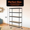 thumbnail image 4 of Juggernaut Storage 48" x 72" 5 Shelf Steel Utility Shelving Unit, Black, 4 of 13