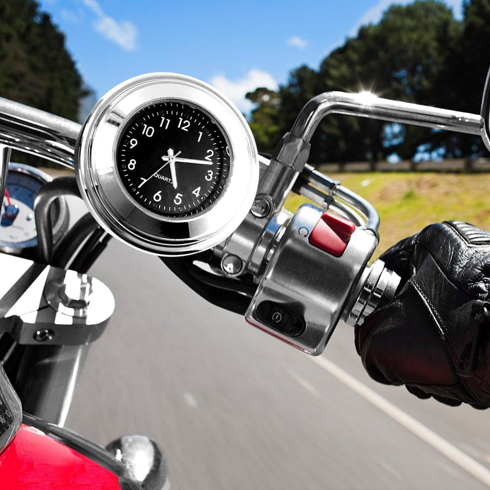 Waterproof and Shock Resistant with 1 X Hex Wrench Motorcycle Handlebar Mount Clock OYJJ Universal Motorcycle Thermometer/Clock 