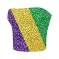 thumbnail image 4 of SOOMLON Mardi Gras Tube Tops for Women Carnival Outfits Tuesday Party Sleeveless Tshirts Funny Color Block Print Tops Sexy Cropped Tops New Orleans Parade Pullovers 2025 Purple XL, 4 of 4