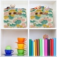 thumbnail image 6 of Yayeee Canvas Storage Basket with Handles for Shelves Fabric Bins Closet Organizer, Floral Wave, 6 of 8
