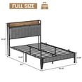 thumbnail image 4 of TROPOW King Size Bed Frame,Wood Headboard/Footboard, Storage Space and Adjustable Led Light, King Size Bed with Charging Station/Port, No Box Spring Needed, Gray, 4 of 10