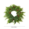 thumbnail image 3 of 50cm Artificial Norfolk Pine Wreath, Christmas Simulation Door Hanging Flower Wreath Decoration, Realistic Plastic Green Garland for Fireplace Stair Door Wall, Flexible Festive Holiday Home Decor, 3 of 6