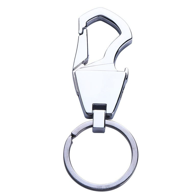 Tiyuyo Bottle Opener Car Key Chain Metal Key Ring Key Holder Ring Belt Clip  Silver