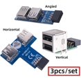 thumbnail image 4 of HUGFEGWE USB 2.0 Front Panel Adapter 3pcs/Set Extend Motherboard 9Pin/10Pin Female to Dual USB Standard-A Female Vertical Horizontal Angled 90 Degree Header Extension Adapter CJ25311-5253, 4 of 9