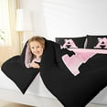 thumbnail image 4 of Manfei Monogrammed Girl Full Size Comforter Sets, Personalized Initial A Bedding Comforter Set, Princess Bow Knot Bedding Sets, Black Pink Bedroom Decor, Reversible 3pcs, 4 of 8