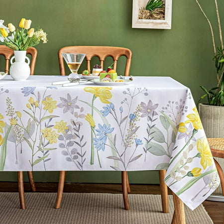 

G-DAKE Tablecloth for Rectangle Tables Rustic Floral Table Covers Vintage Farmhouse Waterproof Spill Proof Durable Table Cloth for Home Dining Kitchen Outdoor