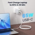 thumbnail image 3 of 65W USB C Charger, 3 in 1 GaN Fast Charging Charger, Support PPS PD 3.0 USB-C Wall Charger for Dell/iPhone Series/Tablet/Dell/Samsung Galaxy Series/Laptop etc with 3.28FT Cable-White, 3 of 7