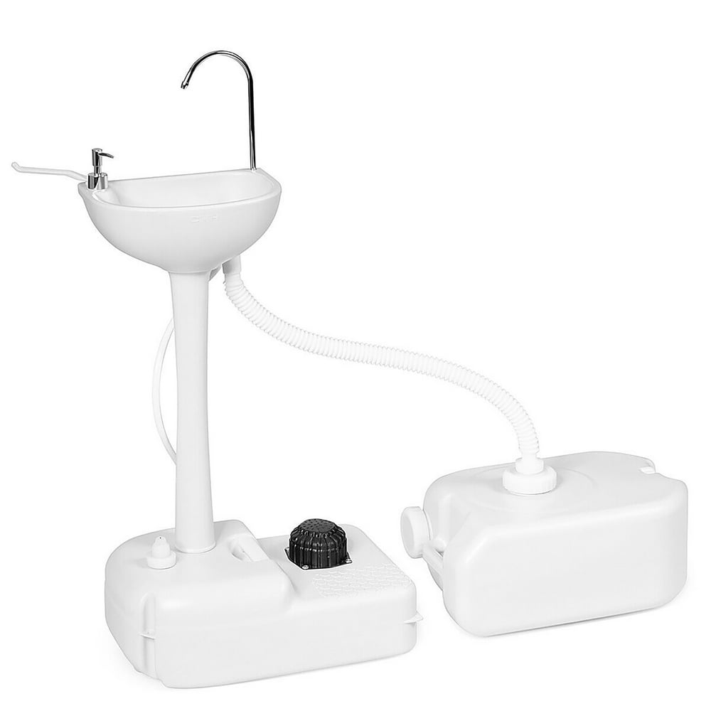 Costway Portable Wash Sink Camping Hand Wash Station Basin Stand w/ 4.5 Gallon Tank Walmart