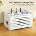 thumbnail image 3 of Router Shelf Storage, WiFi Router Storage Box, Router Hider and Cable Organizer, Large PVC Router Management Rack for Modem, Power Strips, 14.6×10.6×9.1", 3 of 7