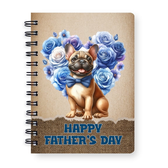 French Bulldog Proud Dad Happy Father's Day Spiral Bound Journal Dog Lover Gifts 5x7in Spiral Notebook - 02008