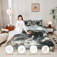 thumbnail image 4 of meiyoeat Wild Bear Queen Comforter Set, Nature Mountain Waterfall Bedding Comforter Set, Brown Green, Black Reversible 3-Piece, 1 Comforter and 2 Pillowcases, 4 of 6