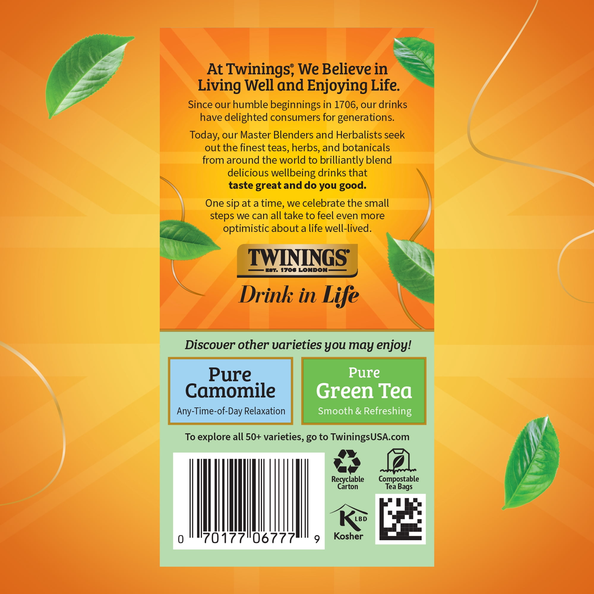 (4 pack) Twinings of London Pure Peppermint Herbal Tea Bags , 20 Ct., 1.41 oz.