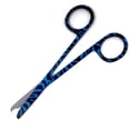 thumbnail image 1 of Stitch Scissors 4.5" with One Hook Blade, Stainless Steel, Blue Zebra Pattern, 1 of 1
